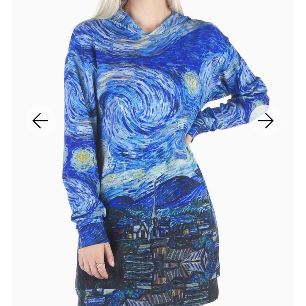 Blackmilk Starry Night Slouchy 2 Hoodie Dress